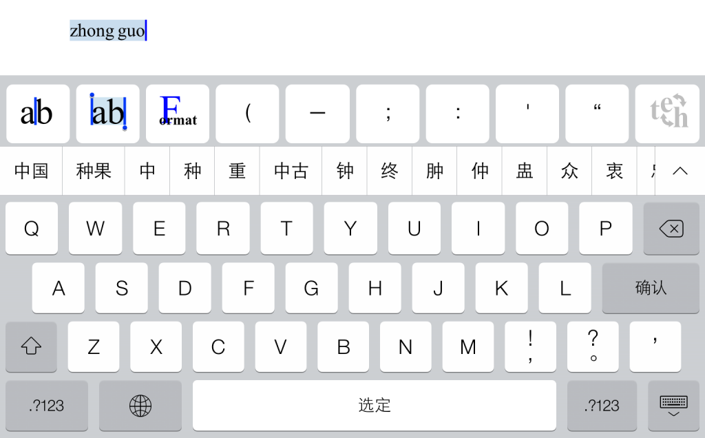 Chinese text input